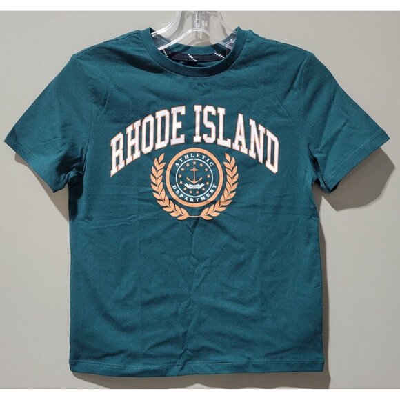 Art Class Boys' Small 6/7 Dark Teal RHODE ISLAND ATH DEPT Seal Logo SS T-Shirt - Picture 1 of 5